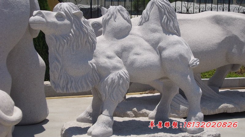 骆驼石雕，公园动物石雕