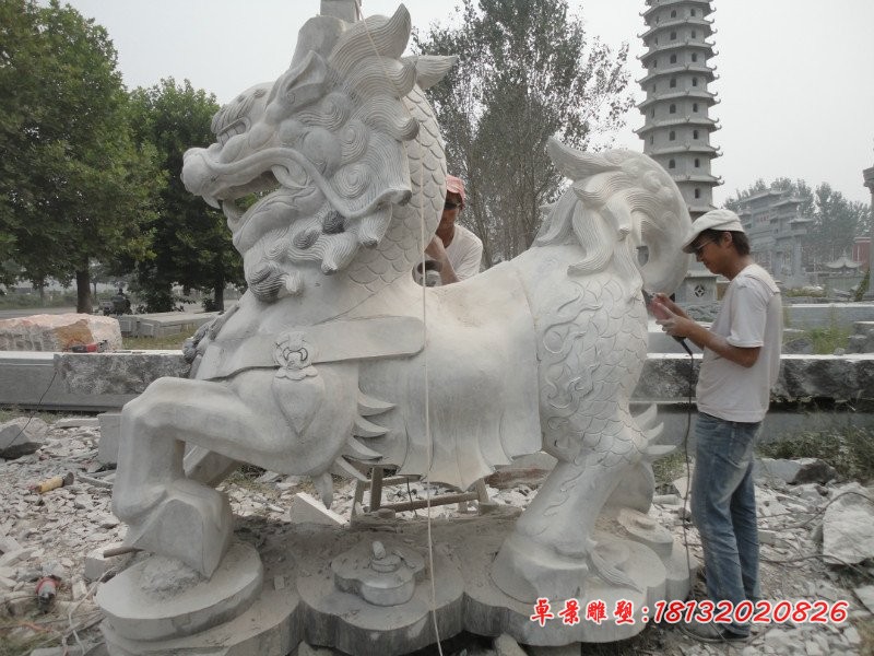 麒麟石雕，仿古麒麟石雕 