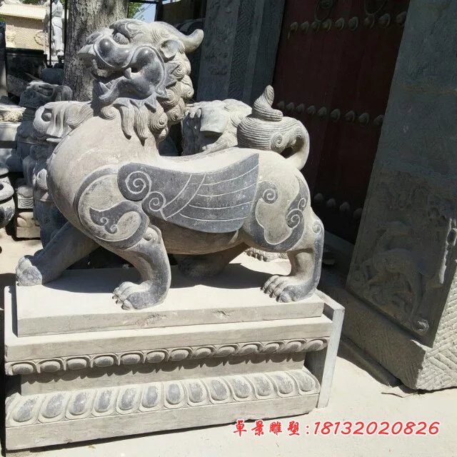 青石貔貅，石雕貔貅雕塑