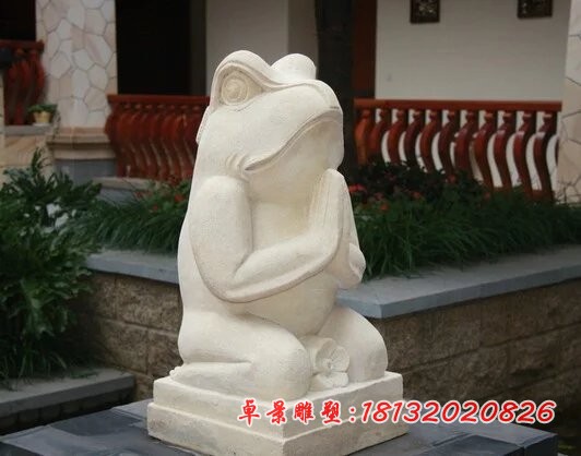 青蛙石雕，公园动物石雕