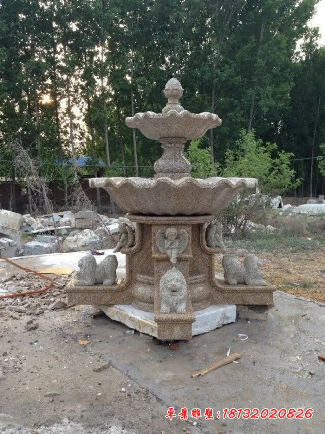 砂岩喷泉，石雕喷泉雕塑