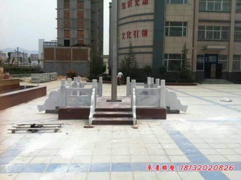 升旗台石雕，汉白玉升旗台