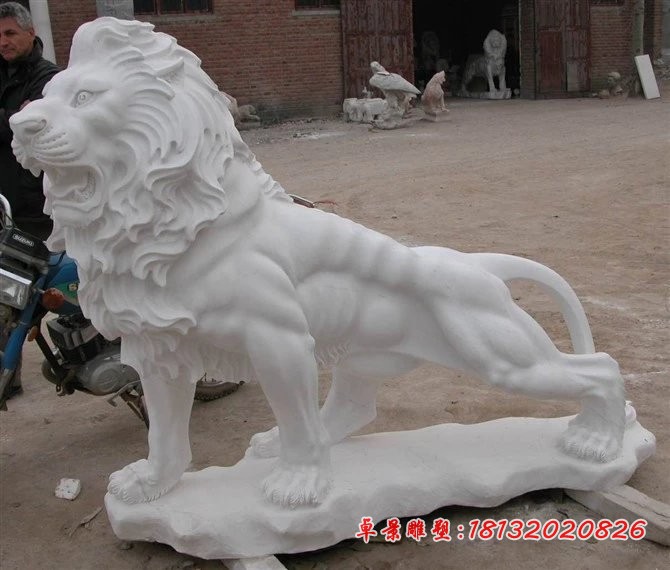 狮子石雕，汇丰狮石雕，汉白玉西洋狮雕塑