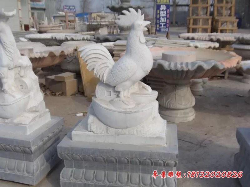 十二生肖石雕，汉白玉十二生肖雕塑 