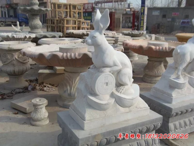 十二生肖石雕，汉白玉十二生肖雕塑 