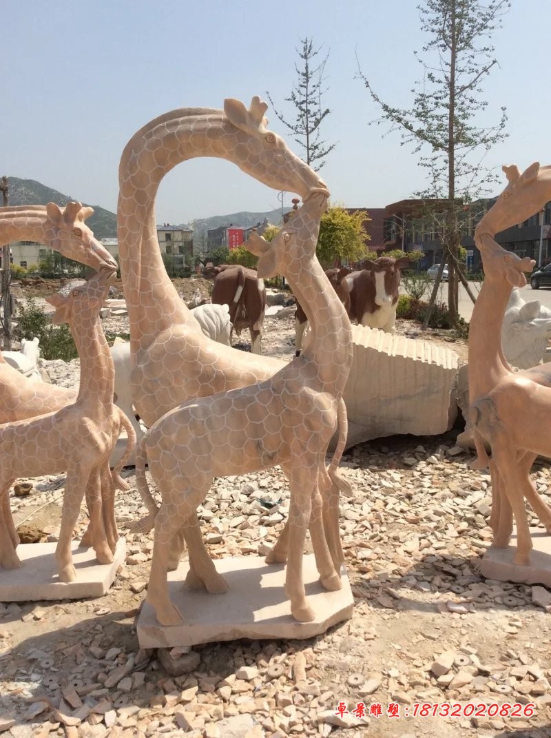 石材小鹿，母子小鹿石雕