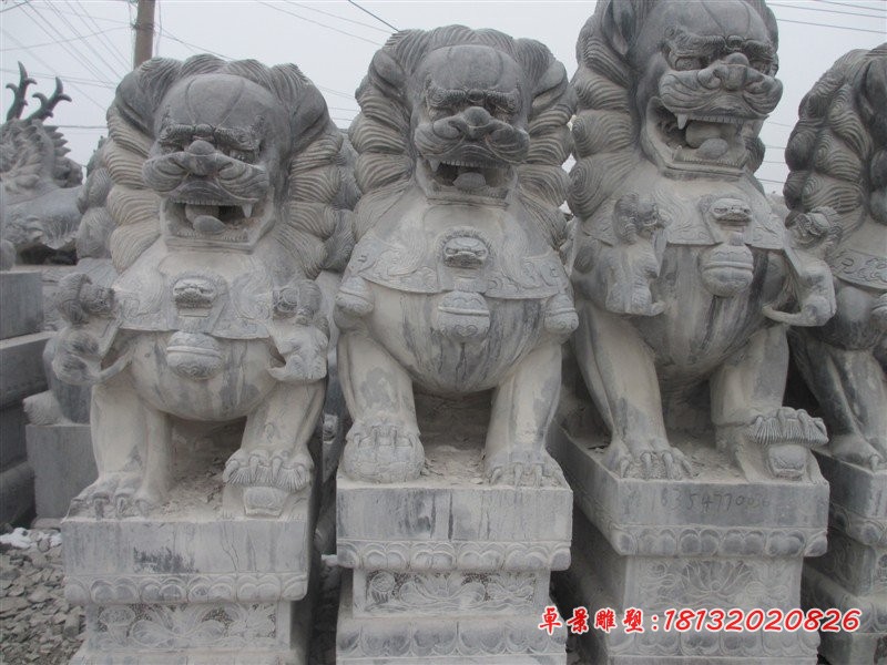 石雕北京狮雕塑，青石狮子雕塑 