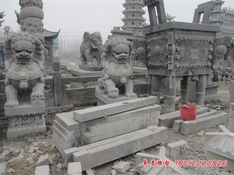 石雕北京狮雕塑，青石狮子雕塑 