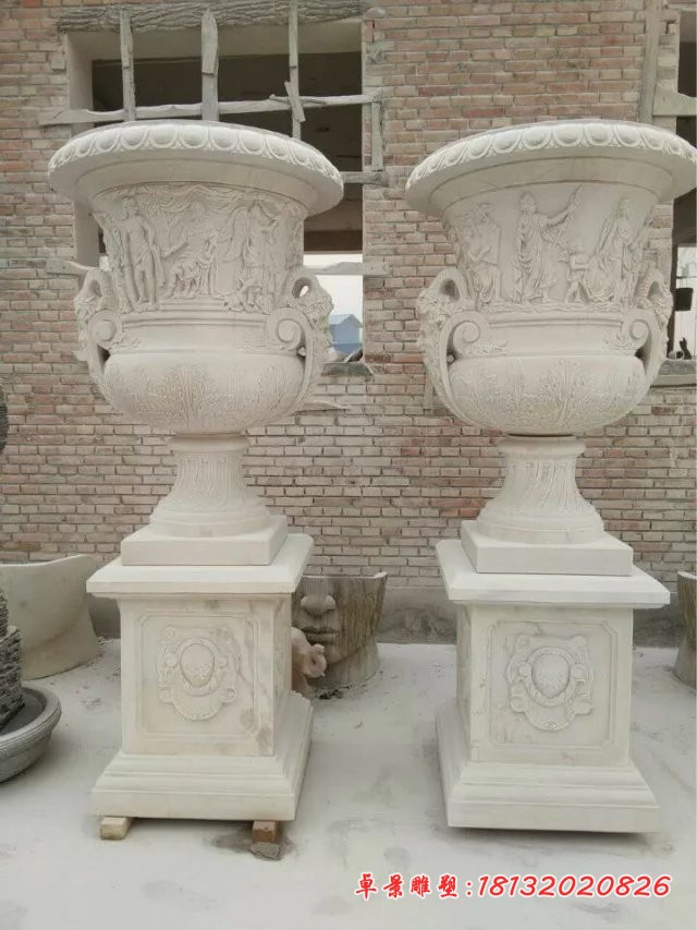 石雕花盆，石花盆