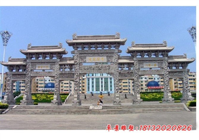 石雕牌楼，七门牌坊