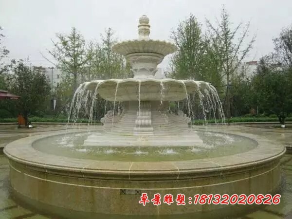 石雕喷泉，两层喷泉雕塑，广场喷泉雕塑