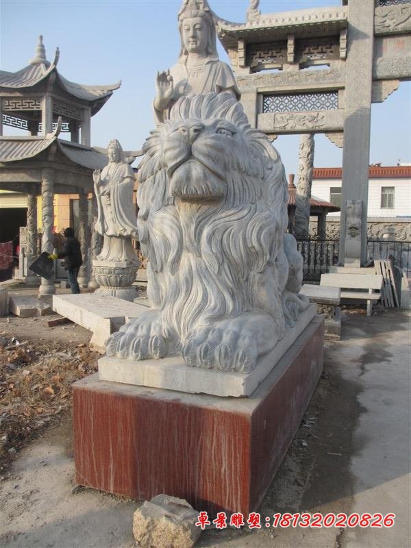 石雕狮子，大理石狮子，西洋狮雕塑 