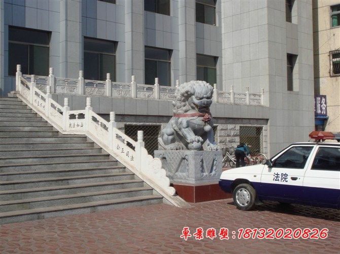 石雕狮子，青石狮子雕塑