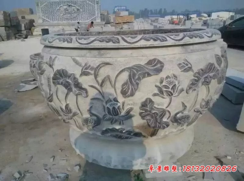 石雕水盆，仿古石水缸