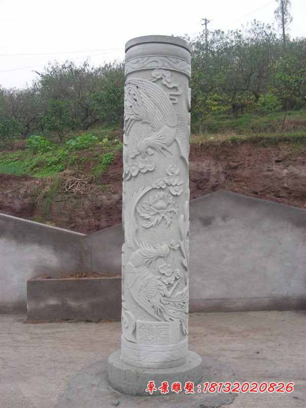 石雕柱子，凤凰石柱