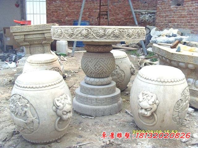 石雕桌凳，公园石雕桌椅