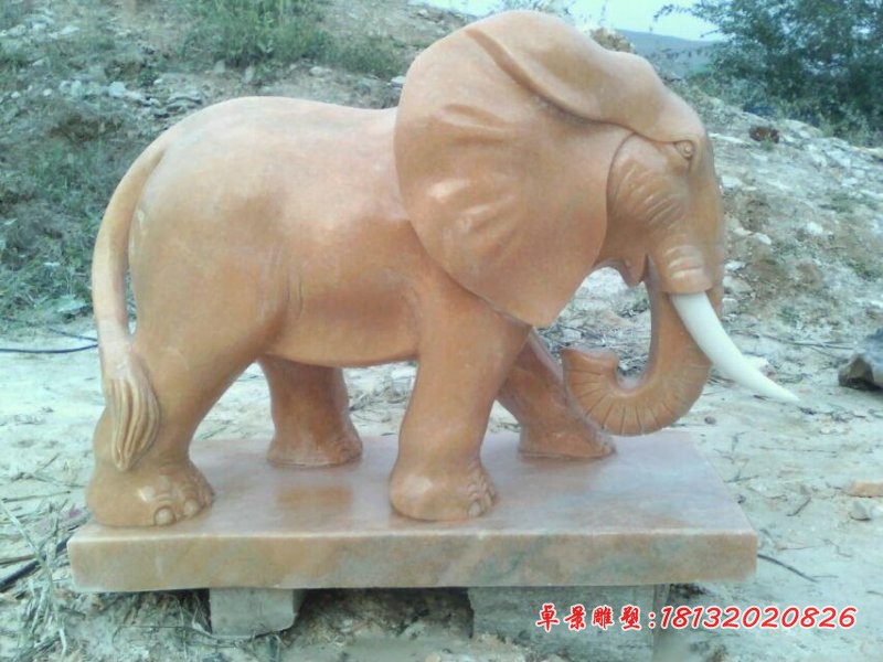 石头大象雕塑，石雕象