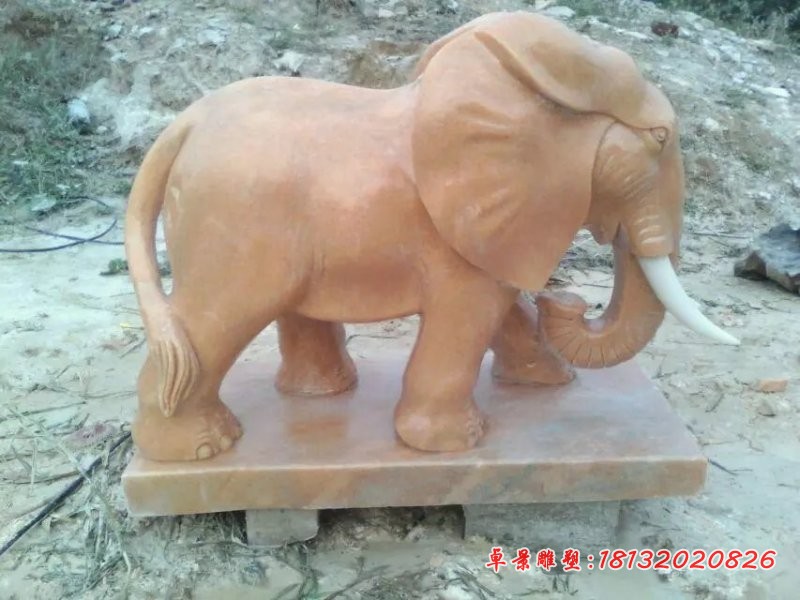 石头大象雕塑，石雕象