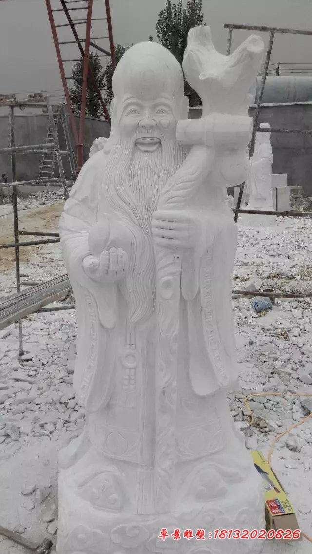 寿星石雕，汉白玉寿星雕塑