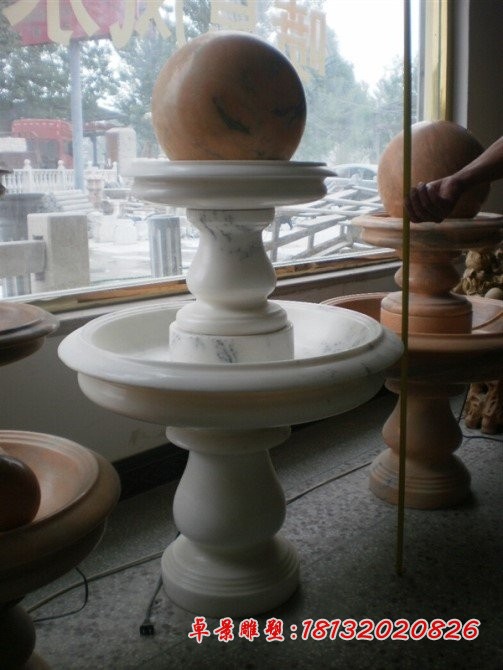 晚霞红风水球，小型室内风水球石雕 