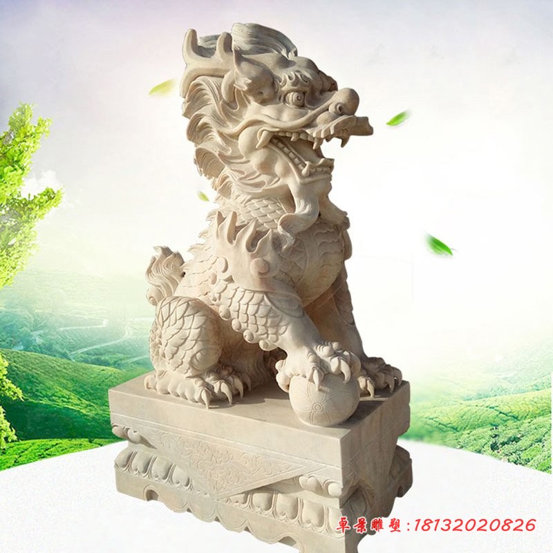 别墅门口麒麟石雕