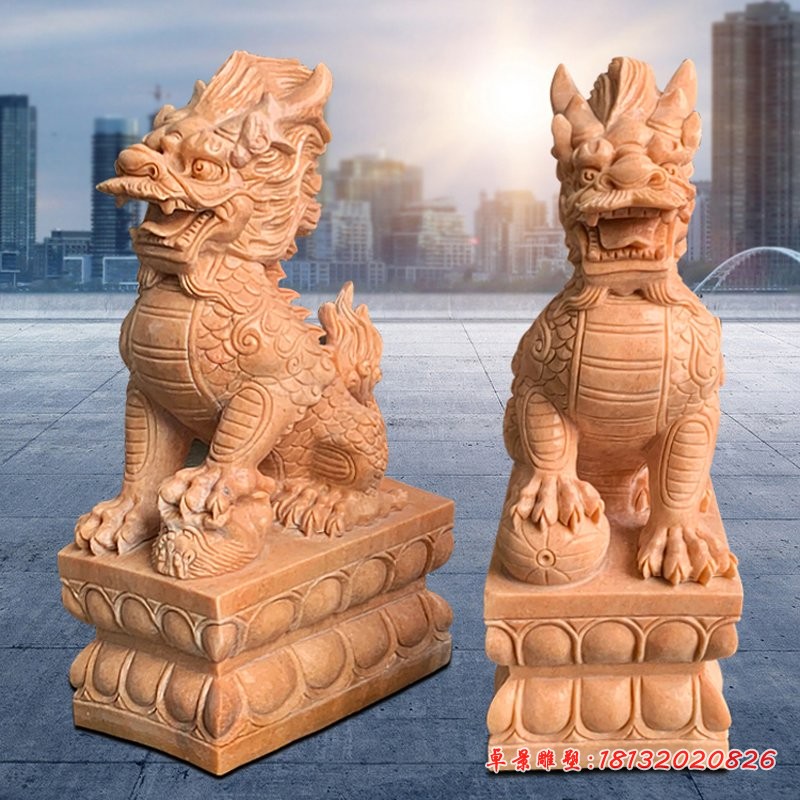 别墅门口麒麟石雕