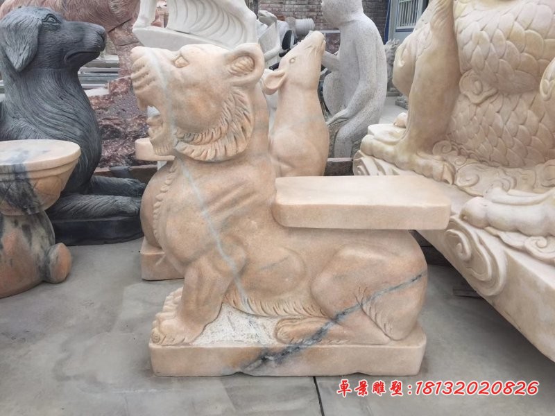 大理石十二生肖虎座椅石雕