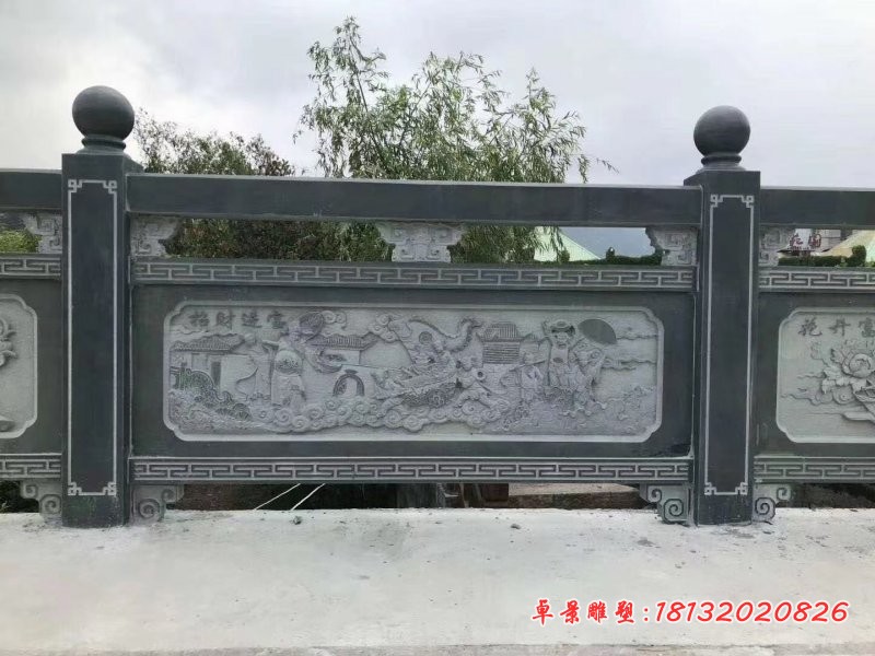 大理石招财进宝浮雕栏板