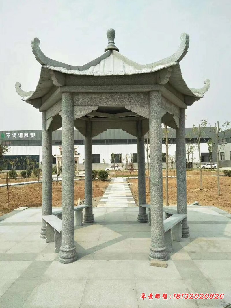 公园大理石凉亭雕塑