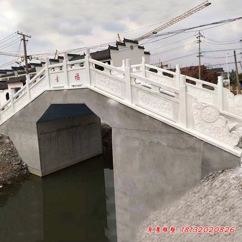 汉白玉村庄小桥石雕