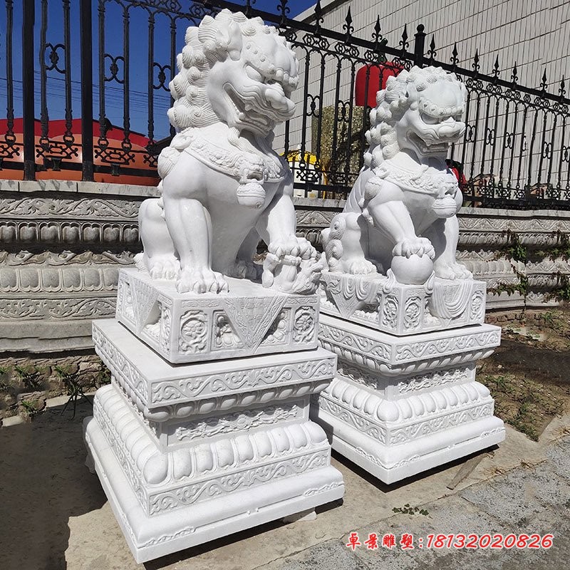 汉白玉风水石雕狮子