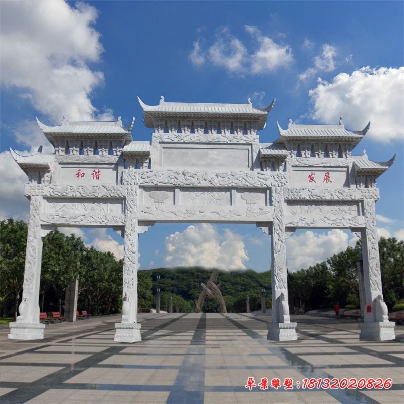汉白玉牌坊石雕