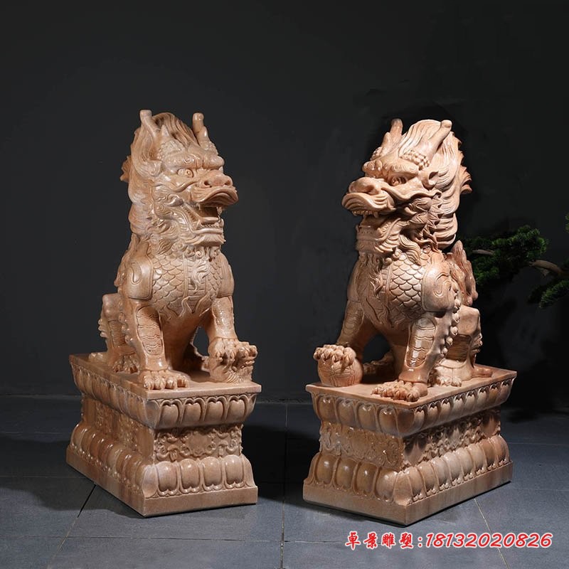 家门放石雕麒麟