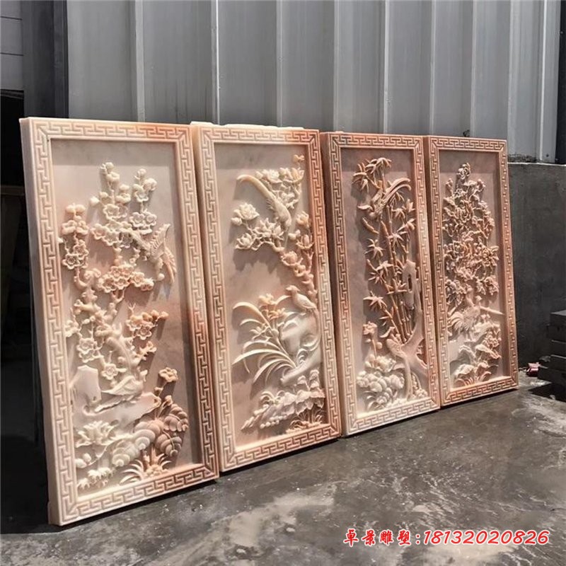 梅兰竹菊石浮雕 (3)