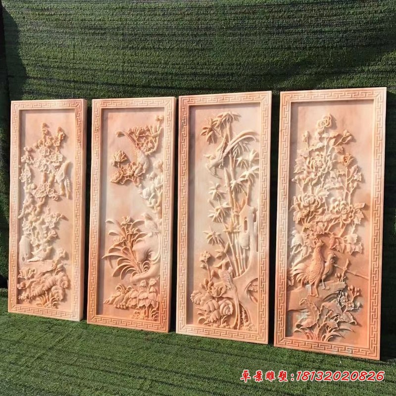 梅兰竹菊石浮雕 (7)