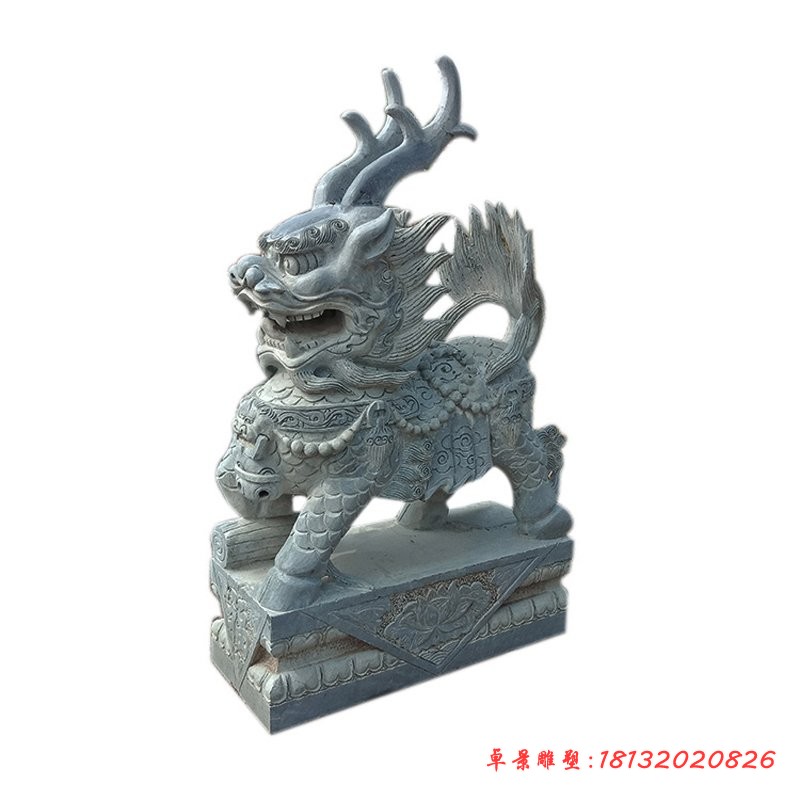 门口麒麟石雕 (3)