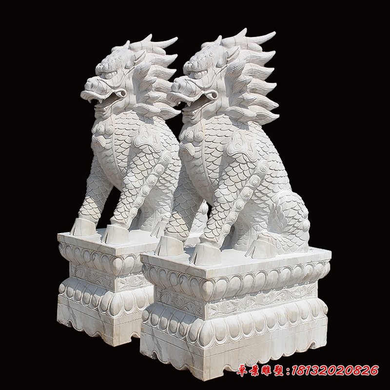 企业门口麒麟石雕