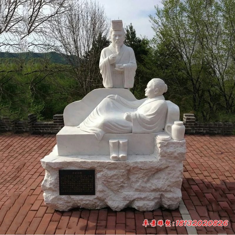 亲尝汤药石雕，二十四孝石雕 