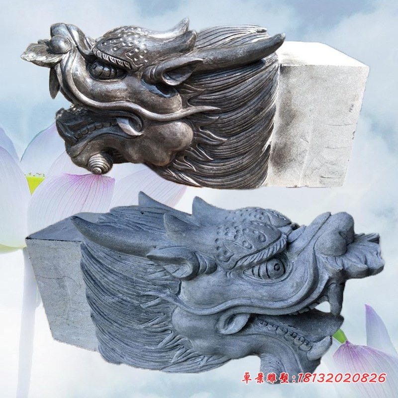 青石喷水龙头石雕 