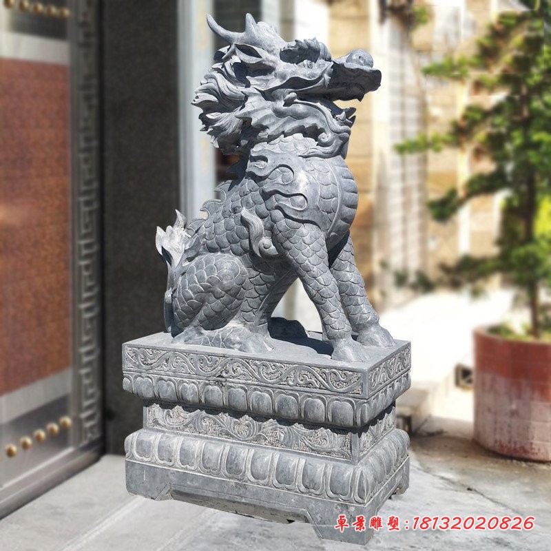 青石麒麟石雕 (3)
