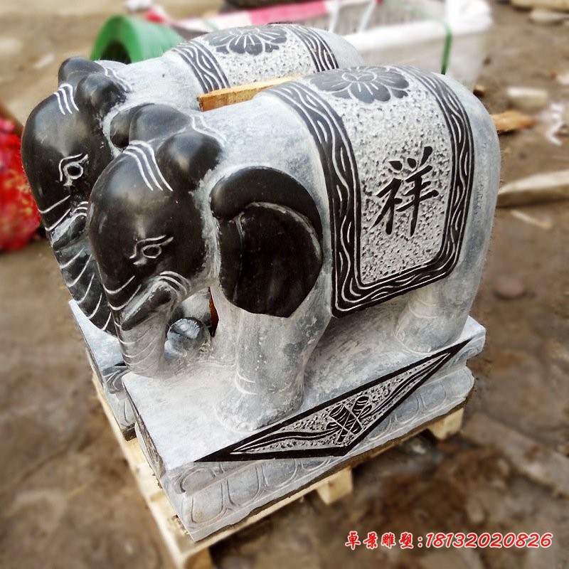 青石小象石雕 (4)