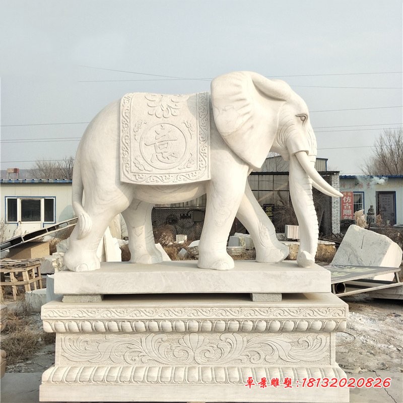 石雕大象园林雕塑