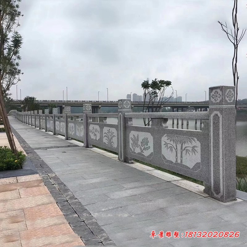 石雕梅兰竹菊栏杆