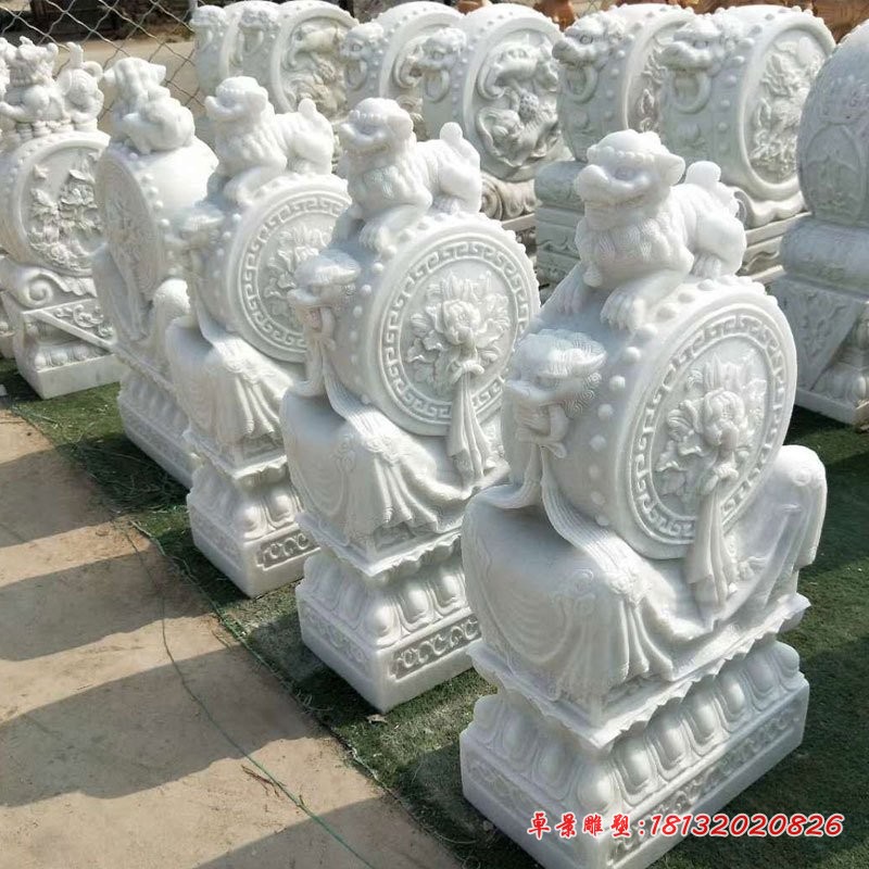 石雕石狮子门墩