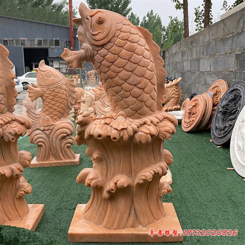 石雕鱼园林动物雕塑