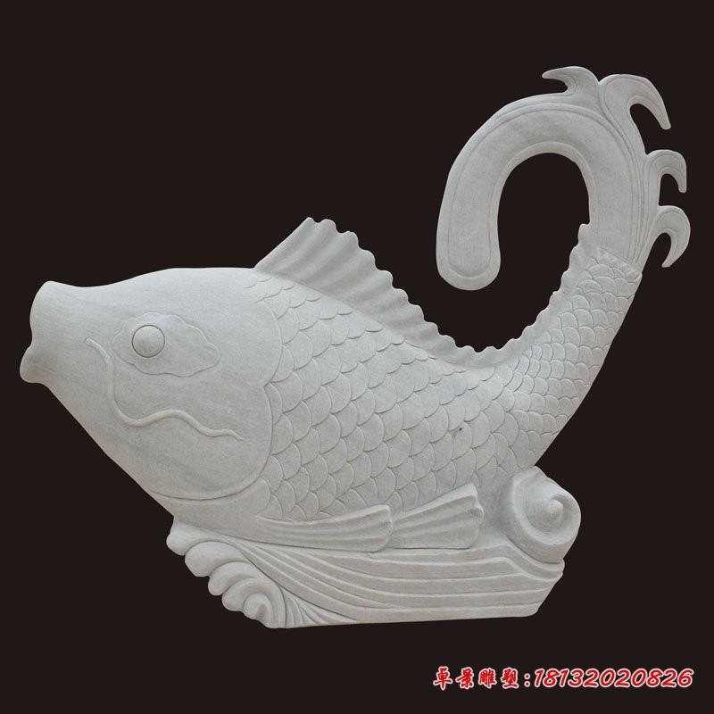 庭院汉白玉喷水鱼石雕