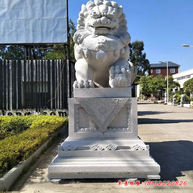 守门瑞兽石雕狮子 (2)