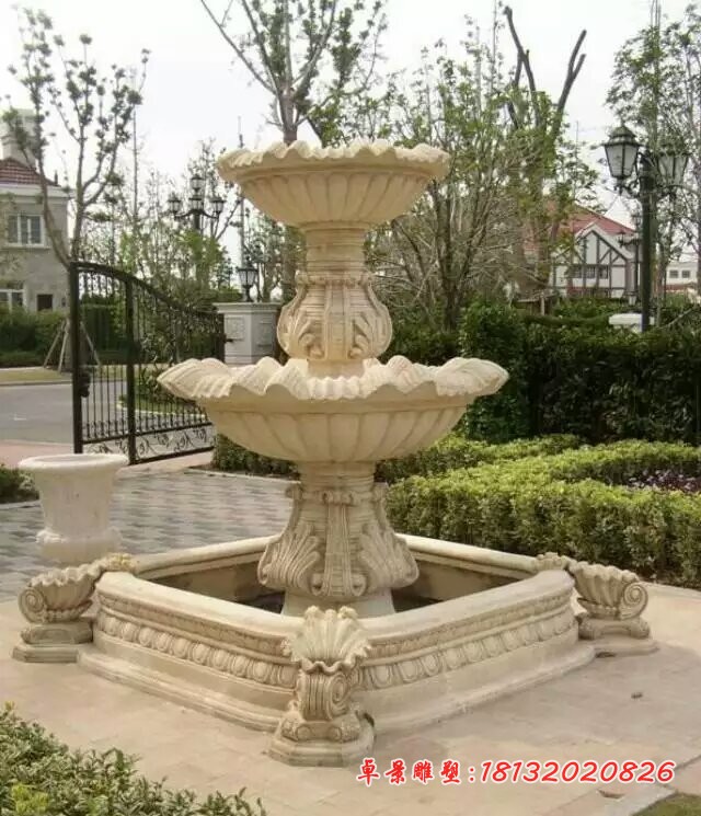 别墅喷泉石雕，石喷泉雕塑