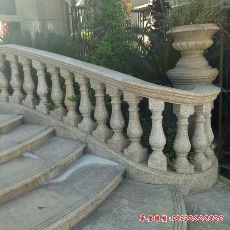 别墅石栏杆雕塑，砂岩栏杆石雕