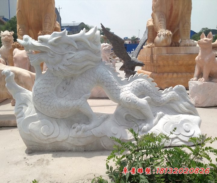 大理石龙雕塑，广场石雕龙